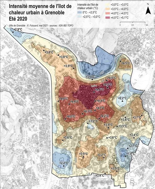 Grenoble déploie un réseau de mesures pour cartographier l’îlot de chaleur urbain